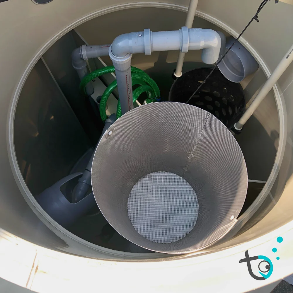 Nerezový kalový koš v ČOV AS-MONOcomp